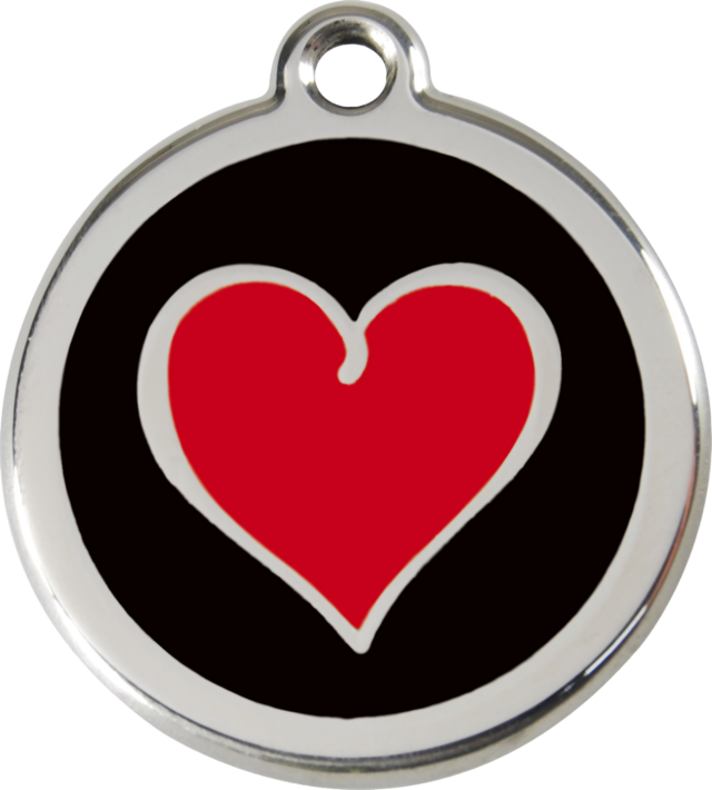 Médaille chien RED DINGO Cœur Noir